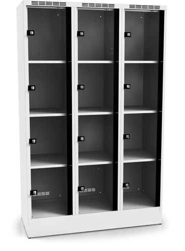  Locker with twelve glass-filled doors 1920 x 1200 x 500